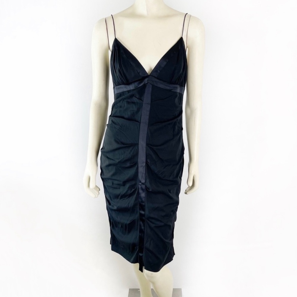 Nicole Miller Silk Black Midi Dress size 10